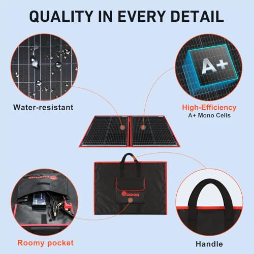 DOKIO Foldable Solar Panel Kit with USB Controller