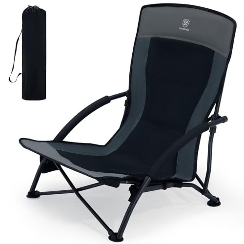 EVER ADVANCED Low-Profile Beach Chair with Cup Holder