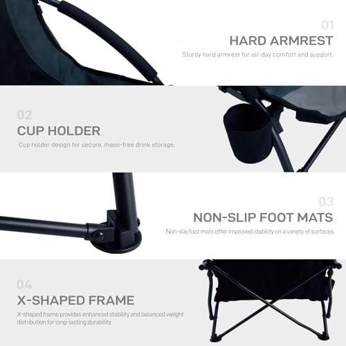 EVER ADVANCED Low-Profile Beach Chair with Cup Holder