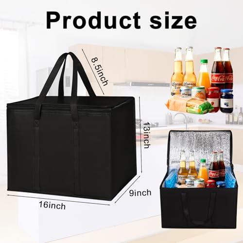 JNYONG 2/4-Pack Insulated Cooler Bags with Zippered Tops