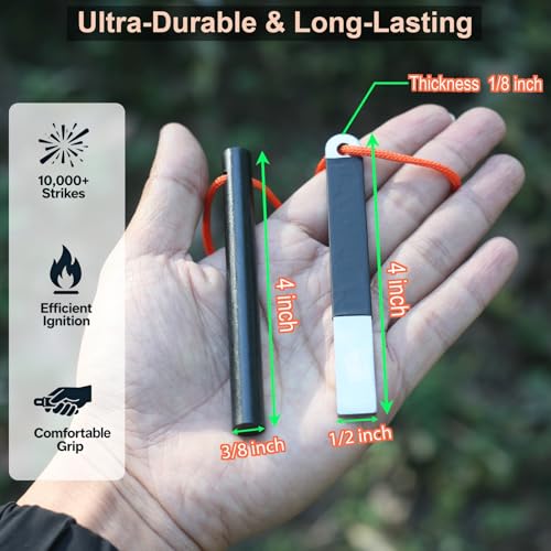 4-Inch Waterproof Ferro Rod Survival Fire Starter