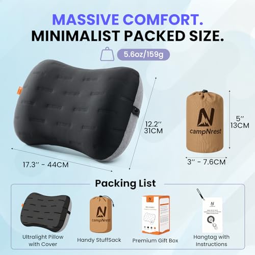 CAMPNREST Ultralight Inflatable Camping Pillow for Travel