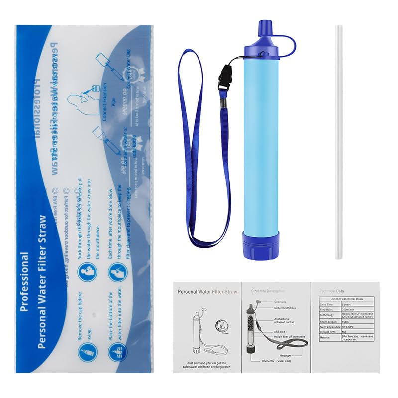 Portable Personal Water Filter Straw for Camping and Survival