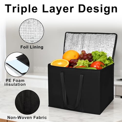 JNYONG 2/4-Pack Insulated Cooler Bags with Zippered Tops