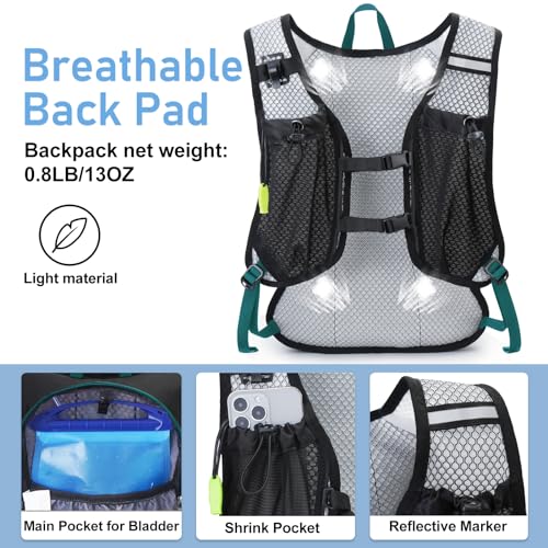 Lightweight Hydration Backpack with 2L Water Bladder