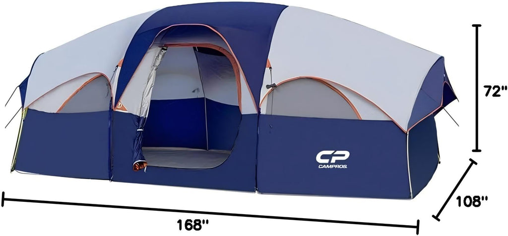 CAMPROS CP 8-Person Camping Tent with Divider and Rainfly