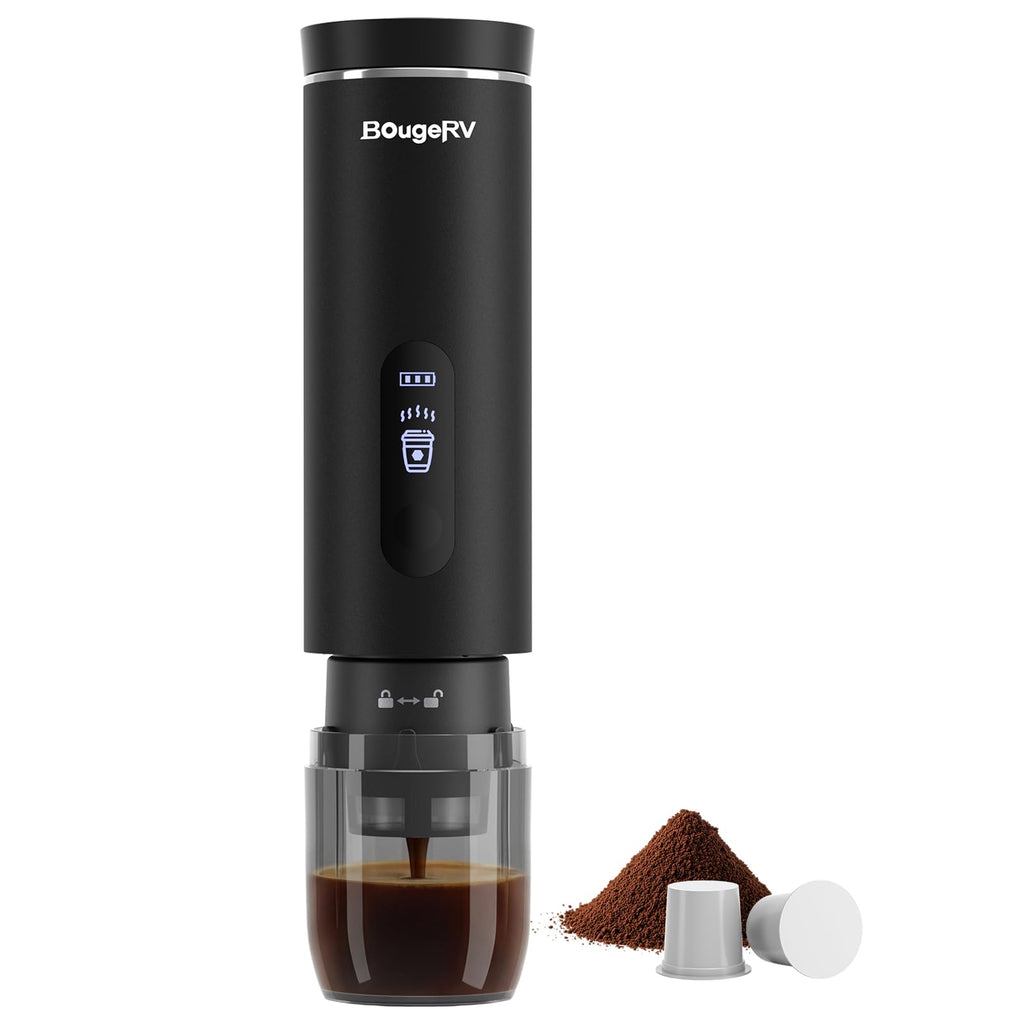 BougeRV Portable Coffee Maker for K-Cup Pods and Grounds