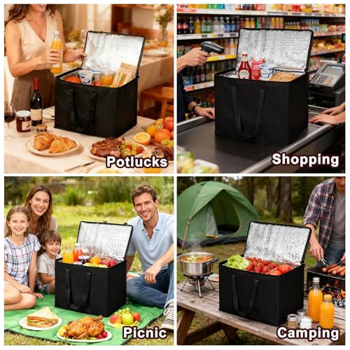 JNYONG 2/4-Pack Insulated Cooler Bags with Zippered Tops