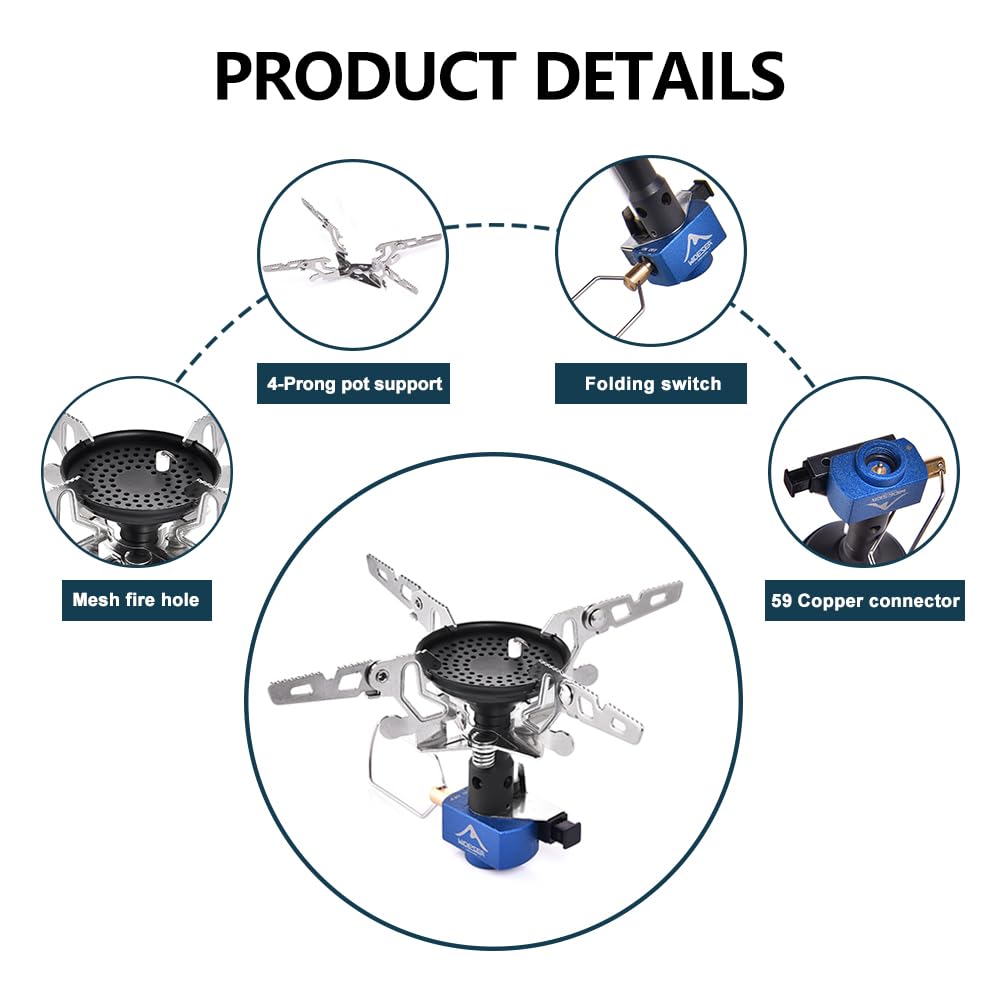 Widesea 3300W Portable Backpacking Gas Burner Stove