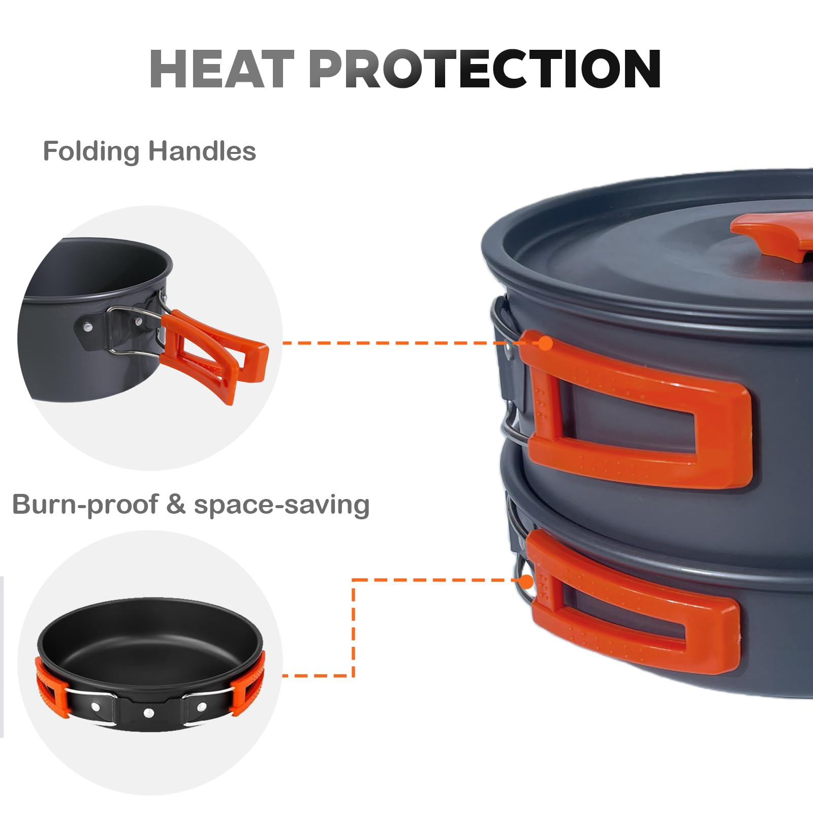 DINITHRON 10-Piece Camping Cookware Set with Kettle and Pan
