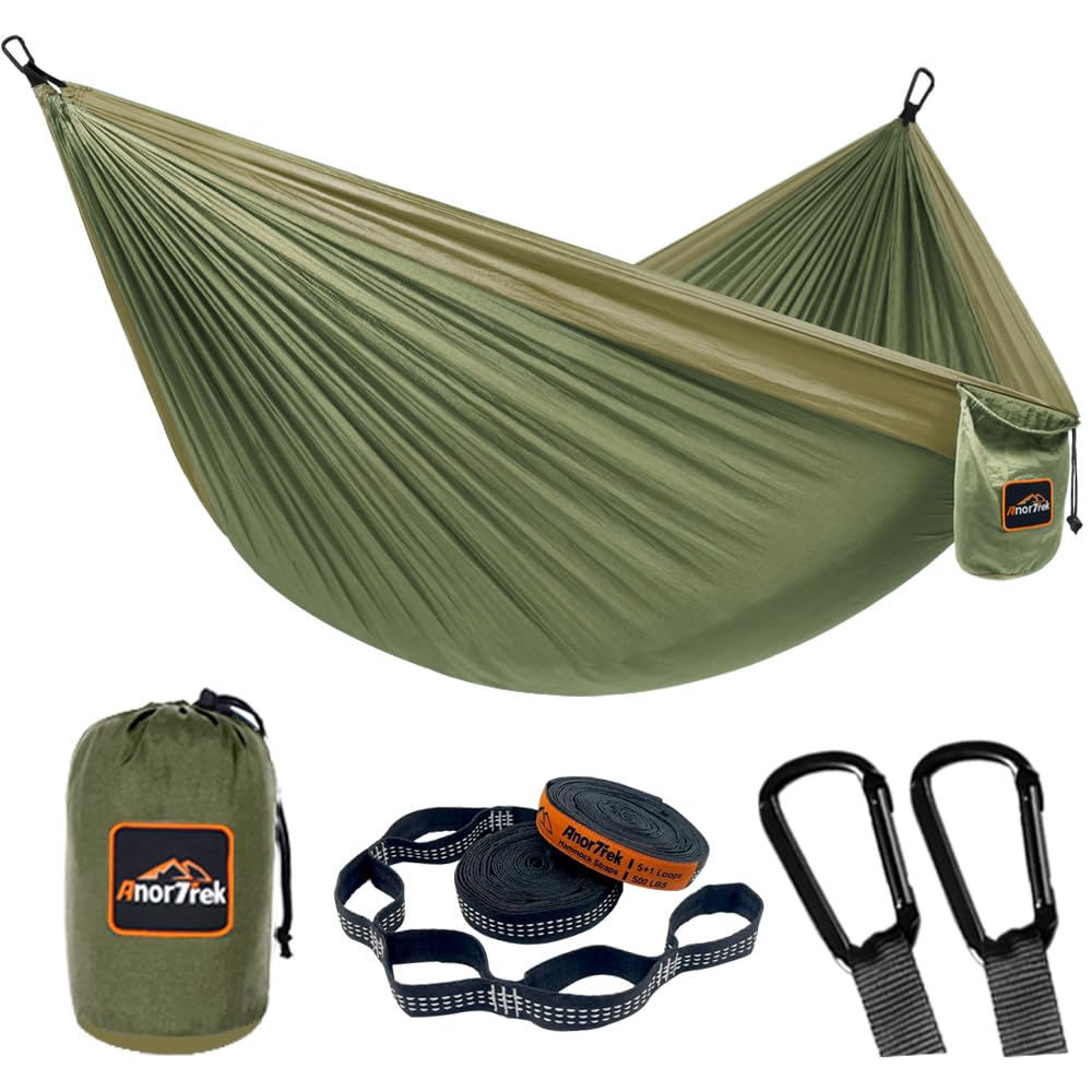 AnorTrek Lightweight Camping Hammock with Tree Straps