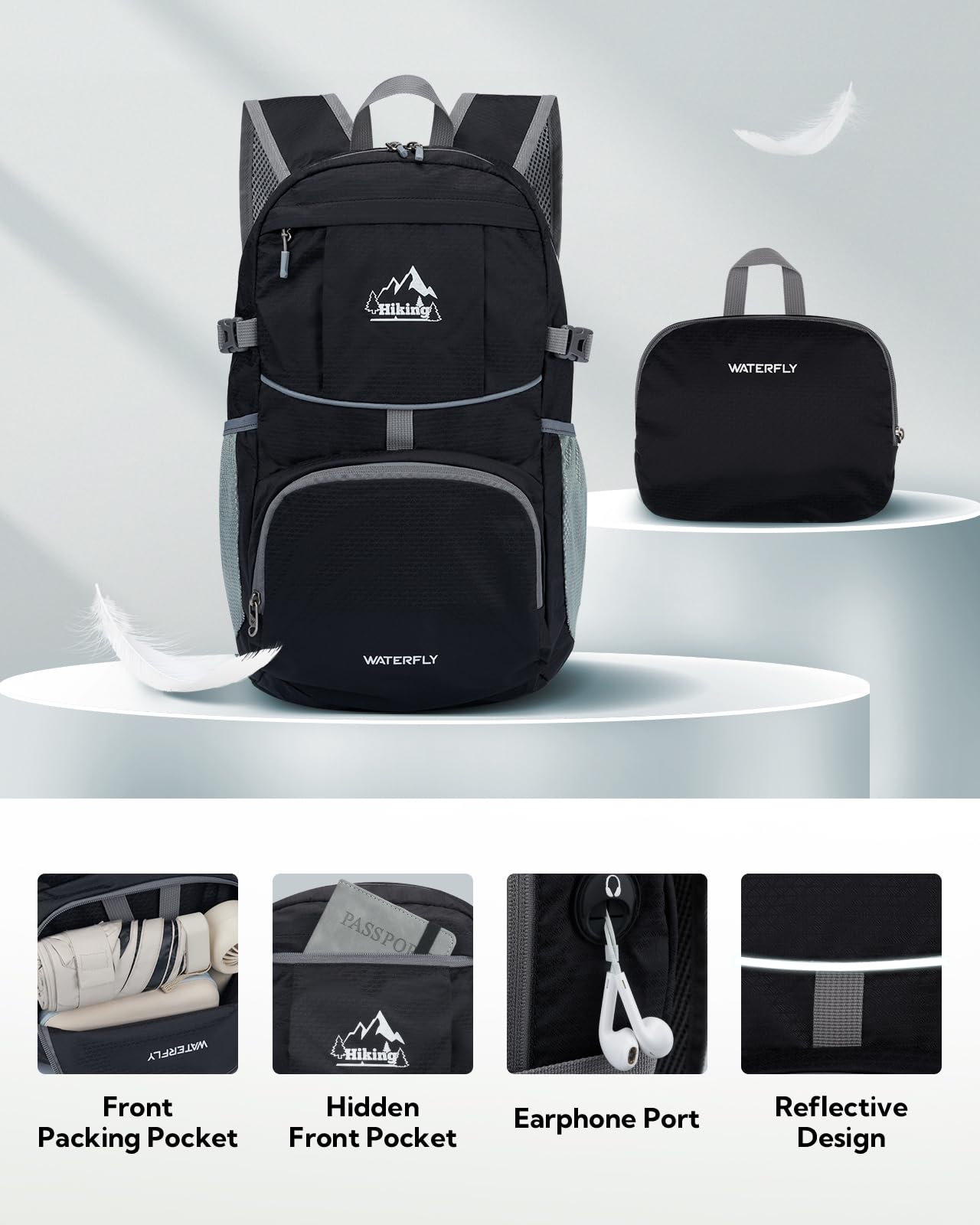 WATERFLY 25/35L Ultralight Packable Hiking Daypack