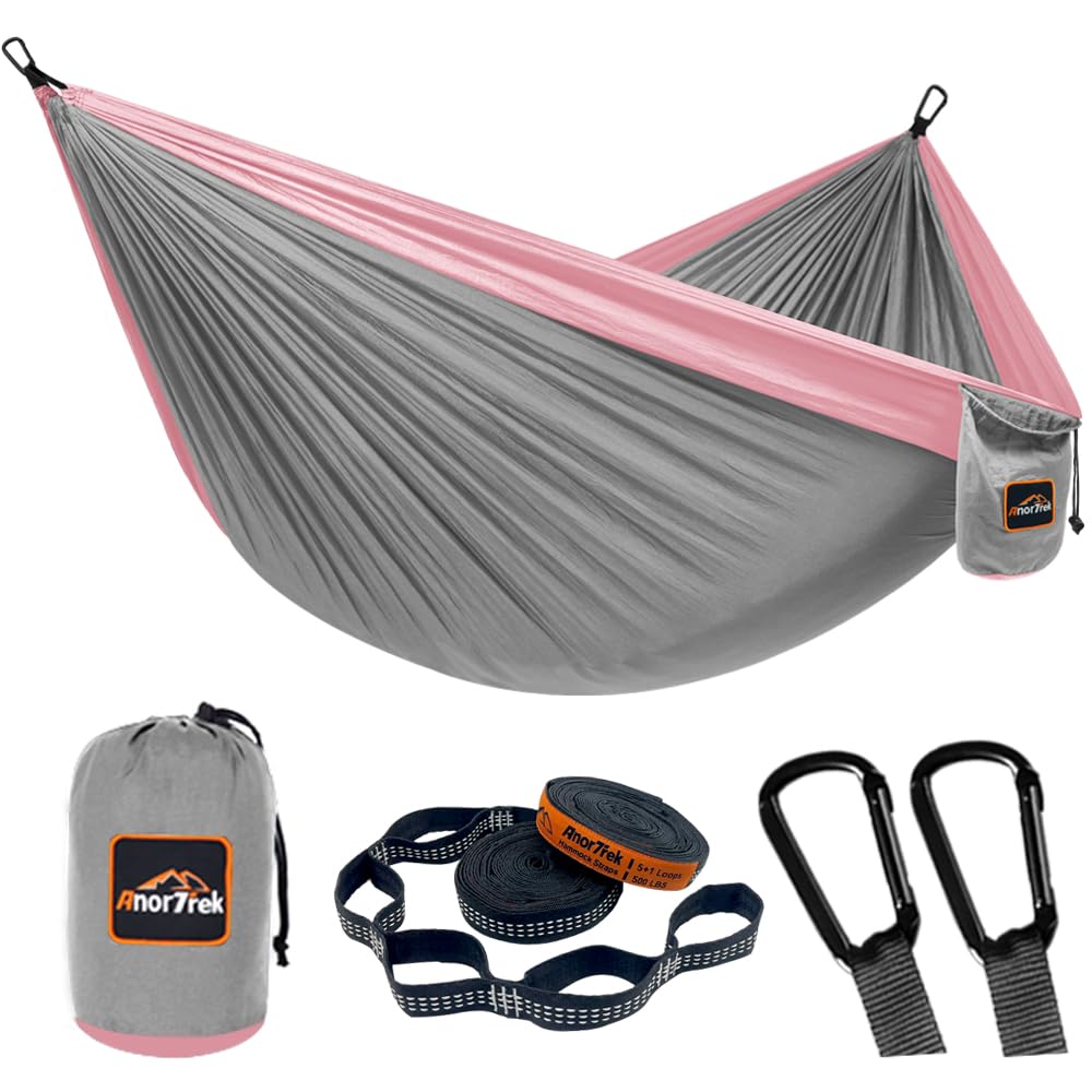 AnorTrek Lightweight Camping Hammock with Tree Straps