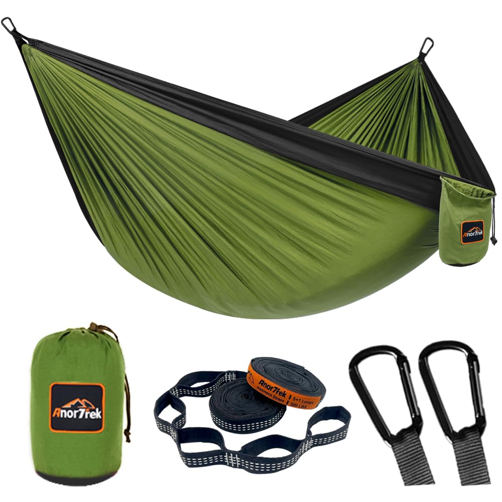 AnorTrek Lightweight Camping Hammock with Tree Straps