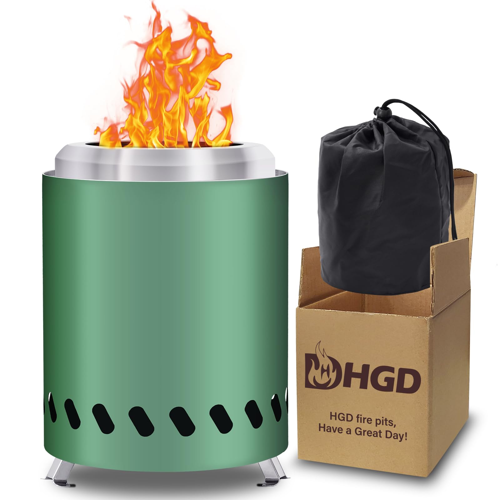 HGD Portable Mini Smokeless Tabletop Fire Pit with Travel Bag