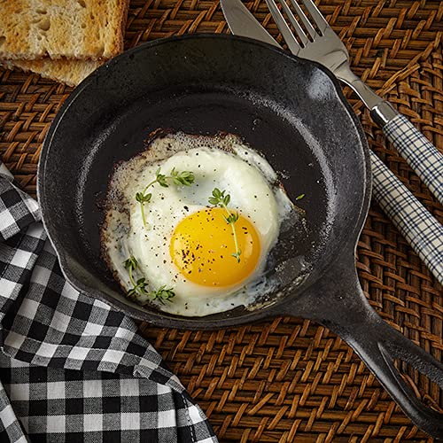 MOZUVE 6-Inch Pre-Seasoned Cast Iron Camping Skillet