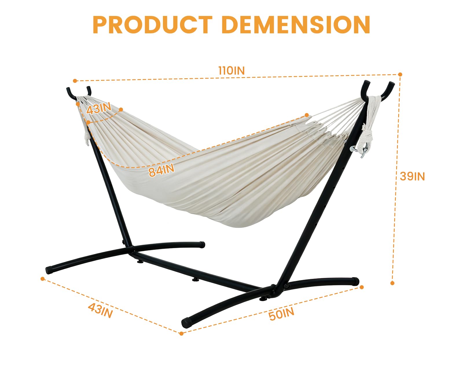 Lazy Daze Double Hammock with 9-Foot Stand and Carry Case