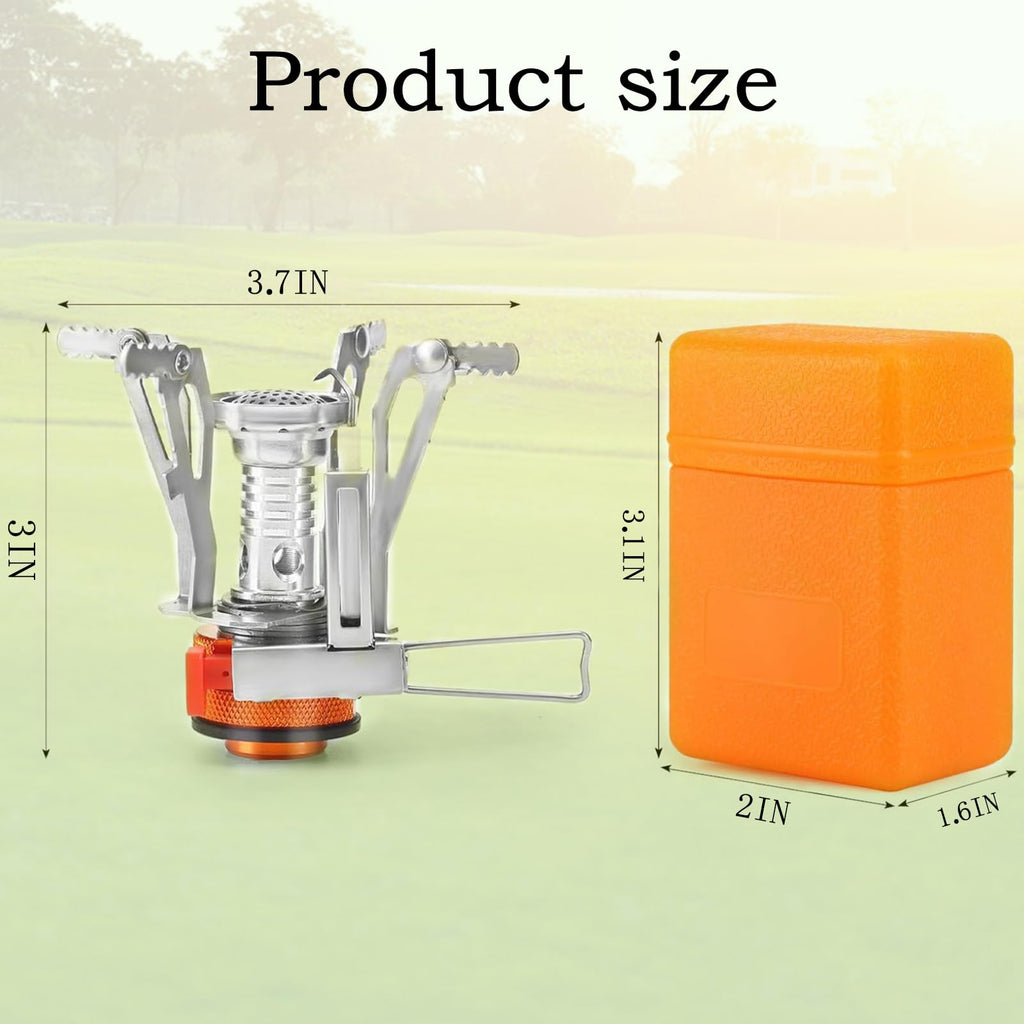 Portable Wind-Resistant Camping Stove with Piezo Ignition