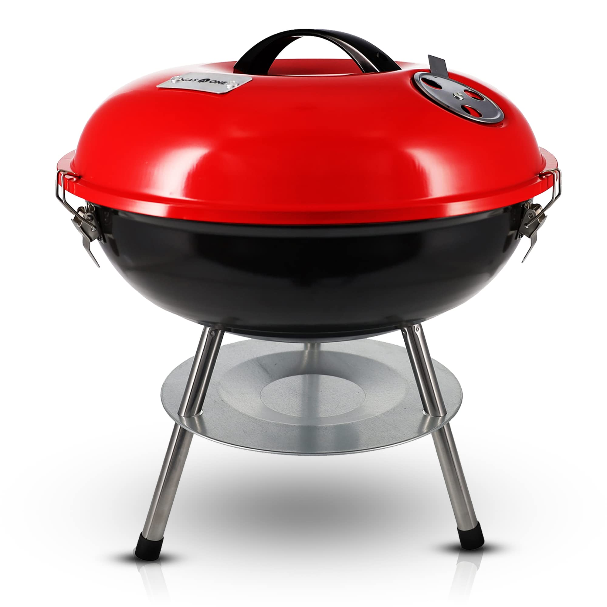 Gas One 14-Inch Portable Charcoal Grill with Locking Lid