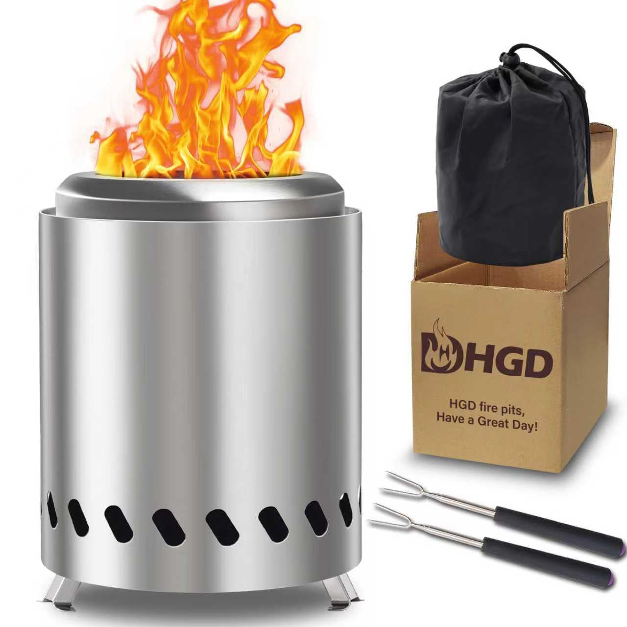 HGD Portable Mini Smokeless Tabletop Fire Pit with Travel Bag