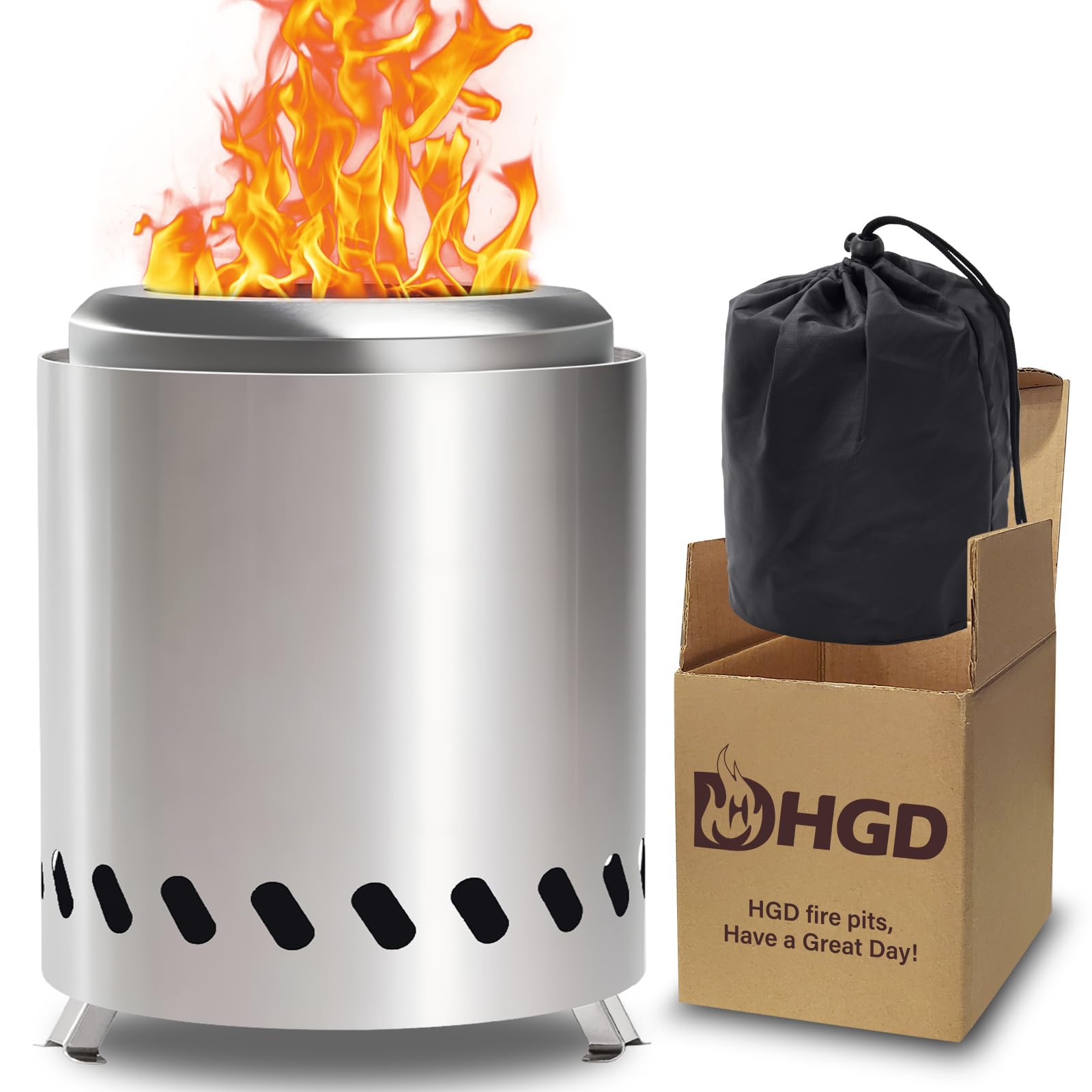 HGD Portable Mini Smokeless Tabletop Fire Pit with Travel Bag