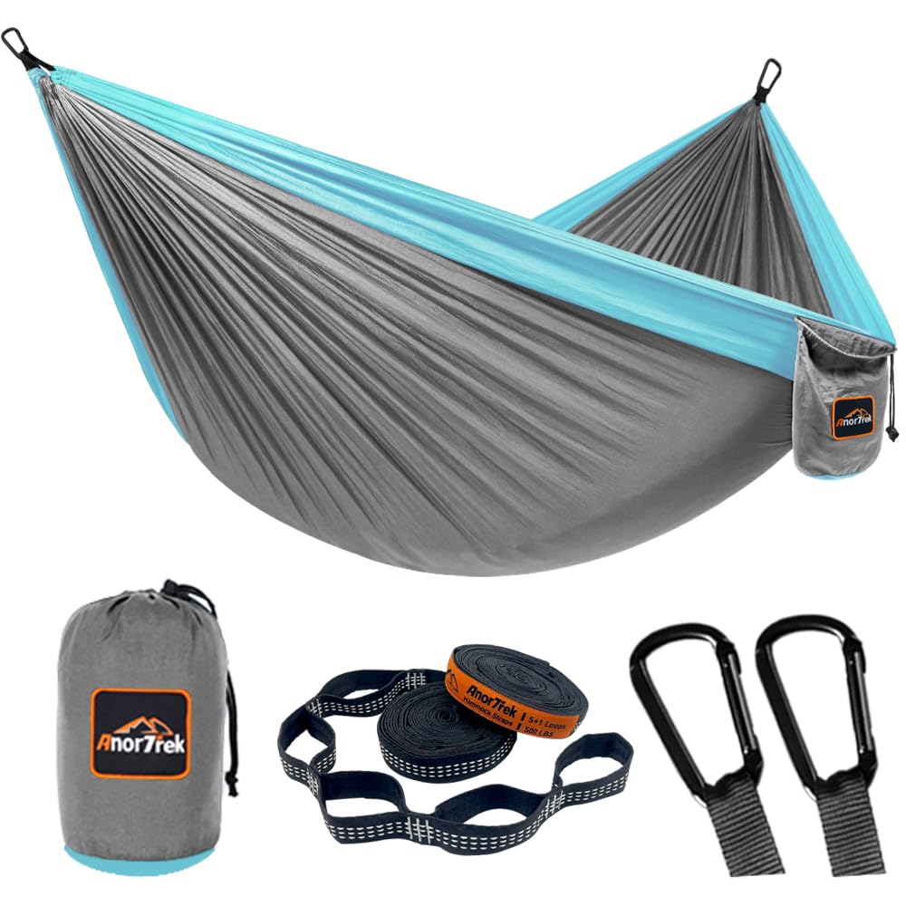 AnorTrek Lightweight Camping Hammock with Tree Straps