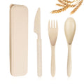 Reusable Wheat Straw Travel Utensil Set with Carrying Case