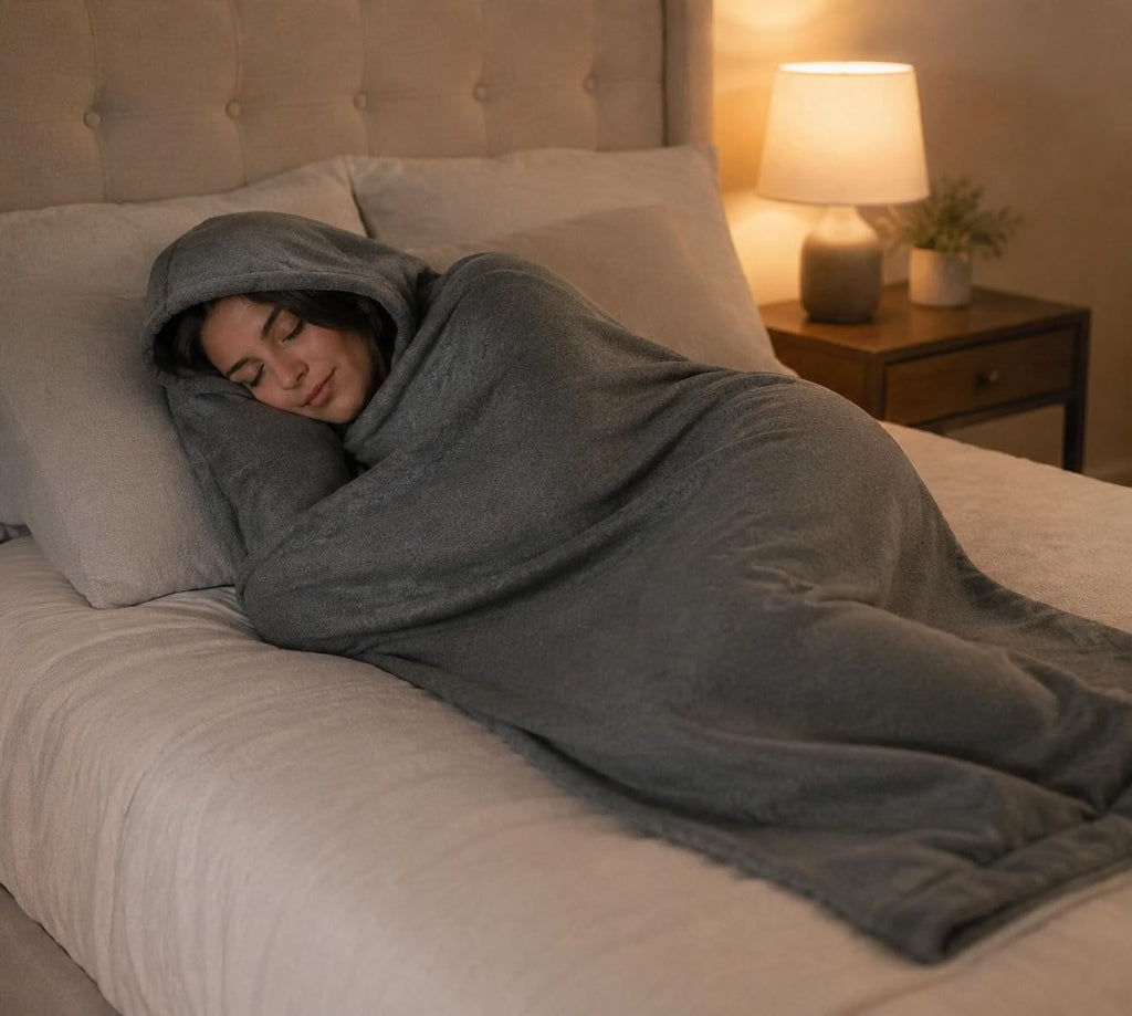JQZXHQ Adult Wearable Sleep Pod with Hood and Eye Mask