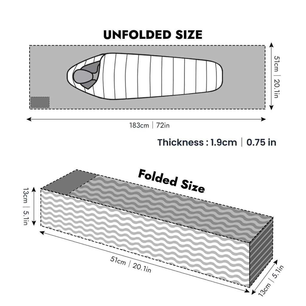 WINDQUESTER Ultralight Foldable Foam Backpacking Pad