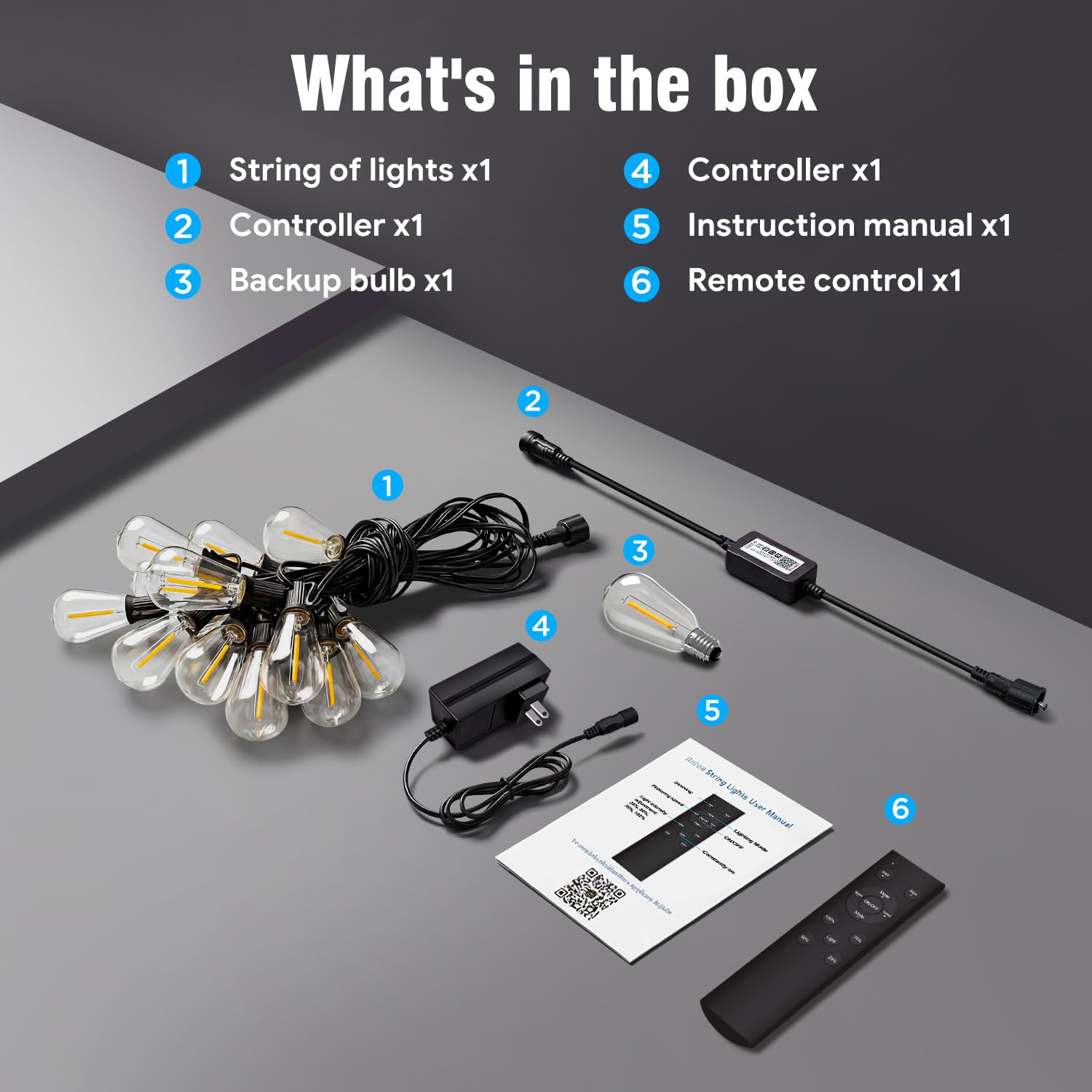 Skoiuc Smart Outdoor String Lights with App Control