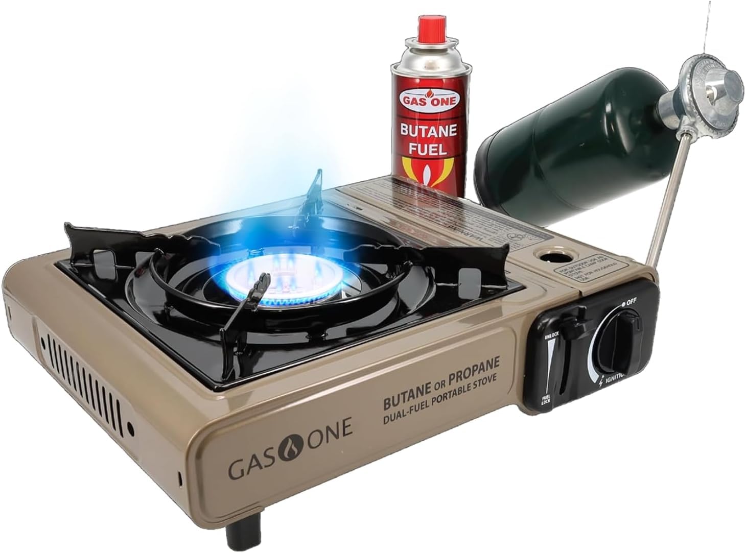 Gas One Dual-Fuel Propane and Butane Camping Stove with Case