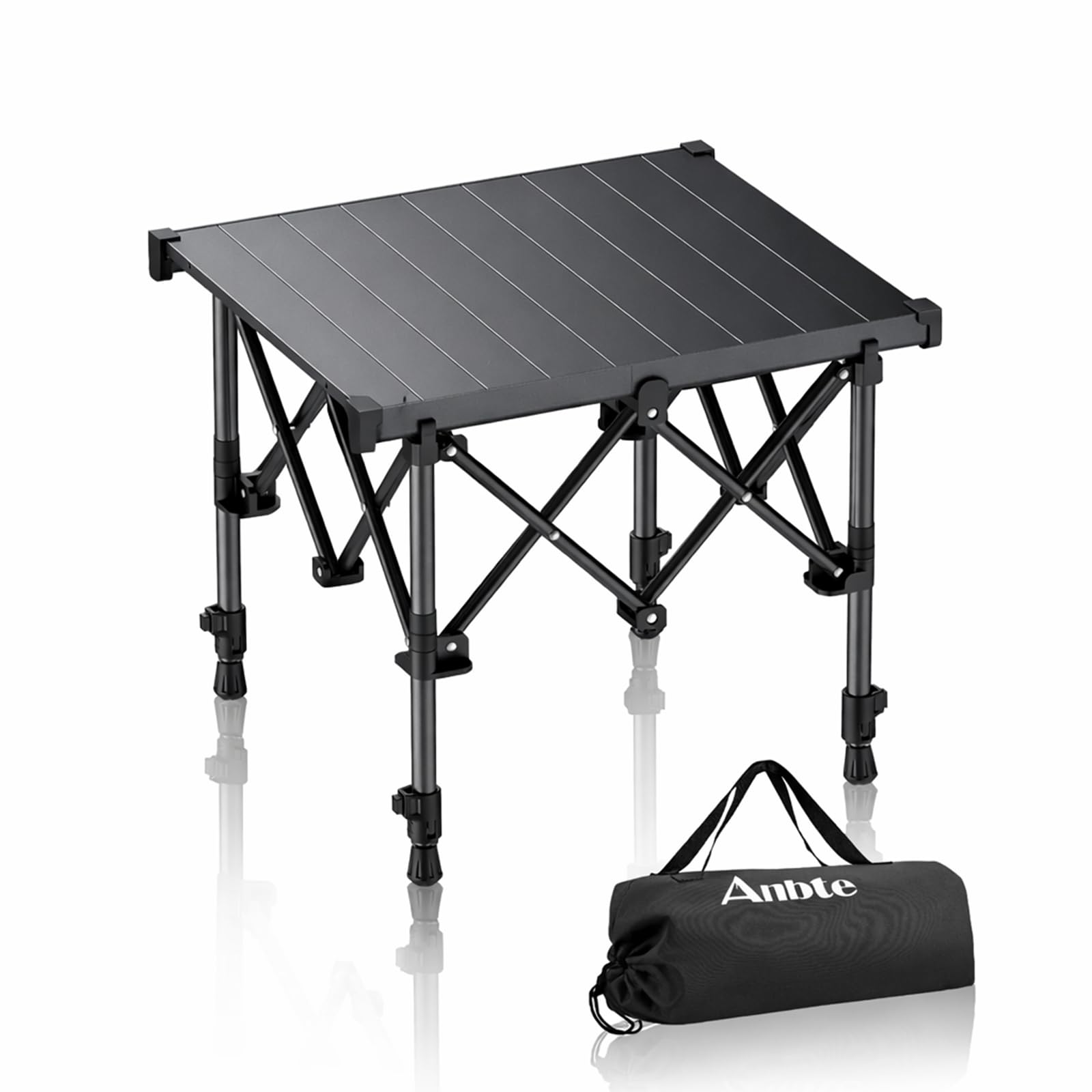 Anbte Adjustable Aluminum Roll-Top Camping Table with Bag