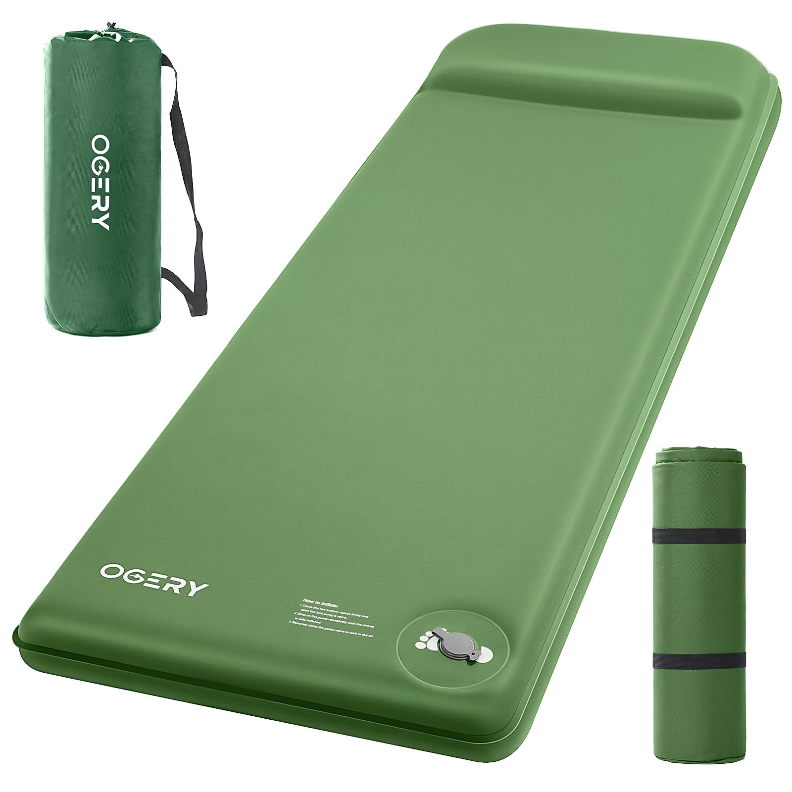 OGERY 3-Inch Self-Inflating Memory Foam Sleeping Pad
