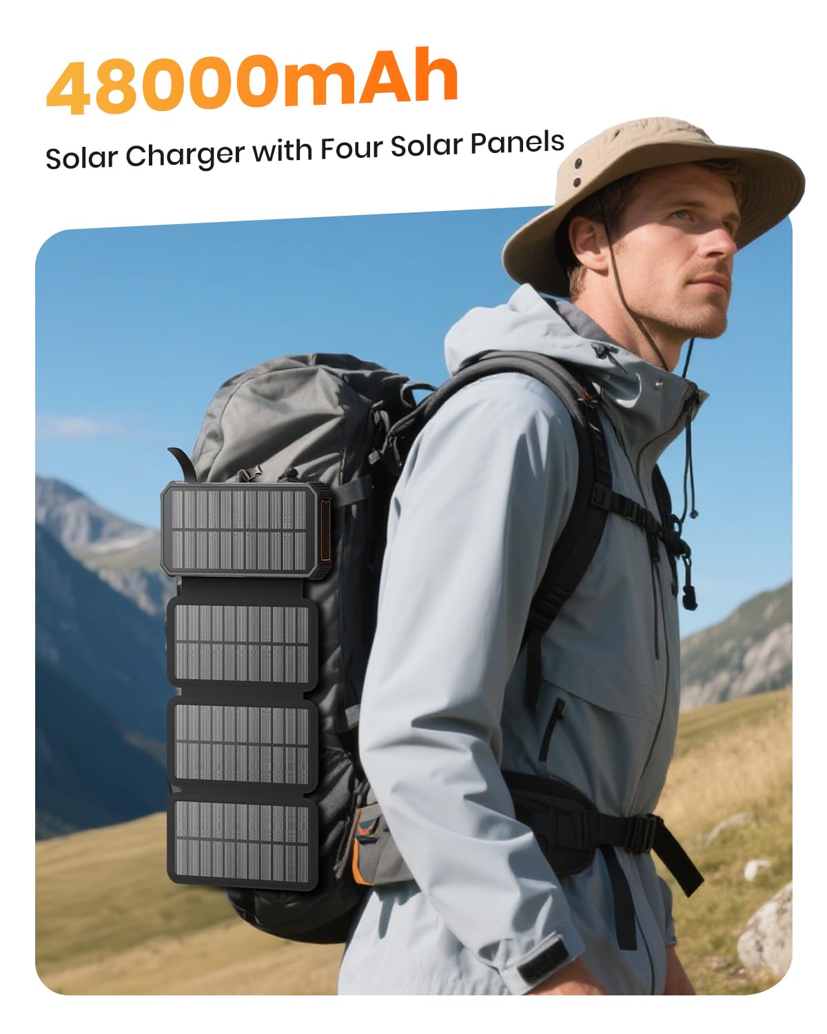 SOARAISE 48,000mAh Wireless Solar Charger Power Bank