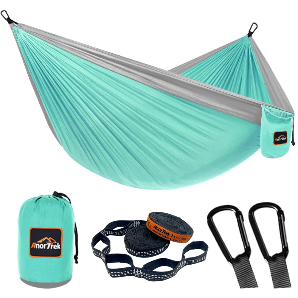 AnorTrek Lightweight Camping Hammock with Tree Straps