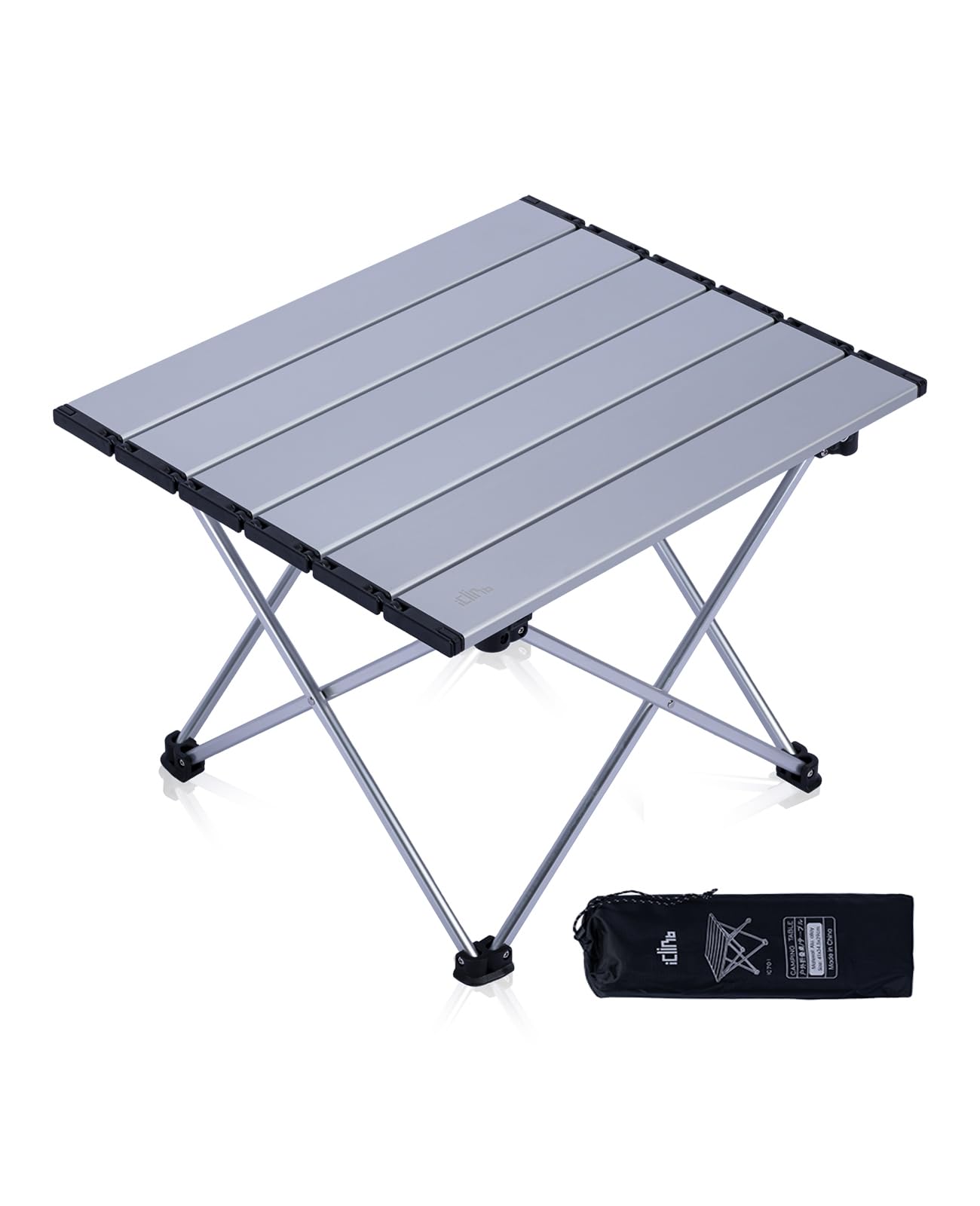 iClimb Ultralight Folding Camping Table with Carry Bag