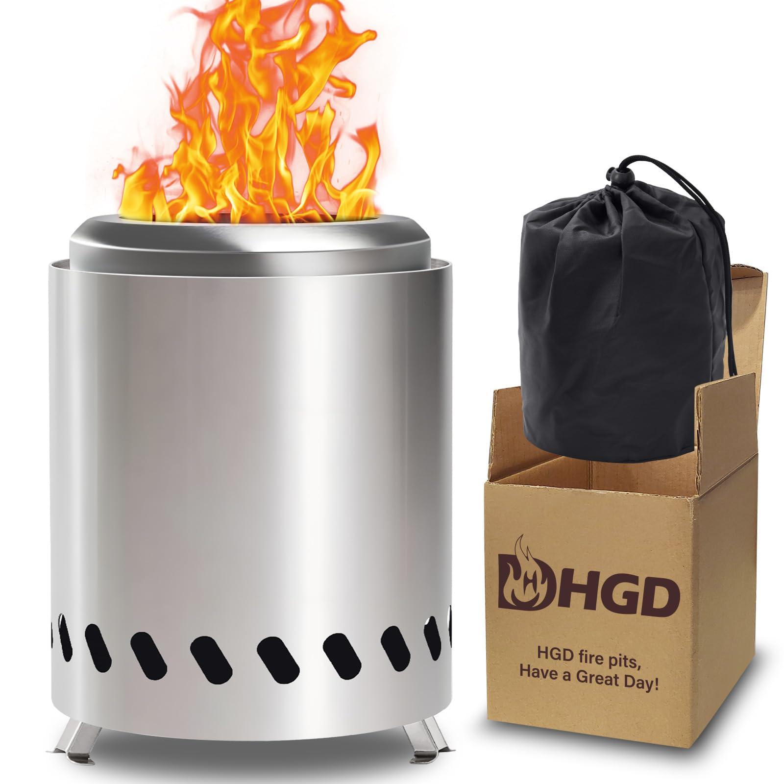 HGD Portable Mini Smokeless Tabletop Fire Pit with Travel Bag