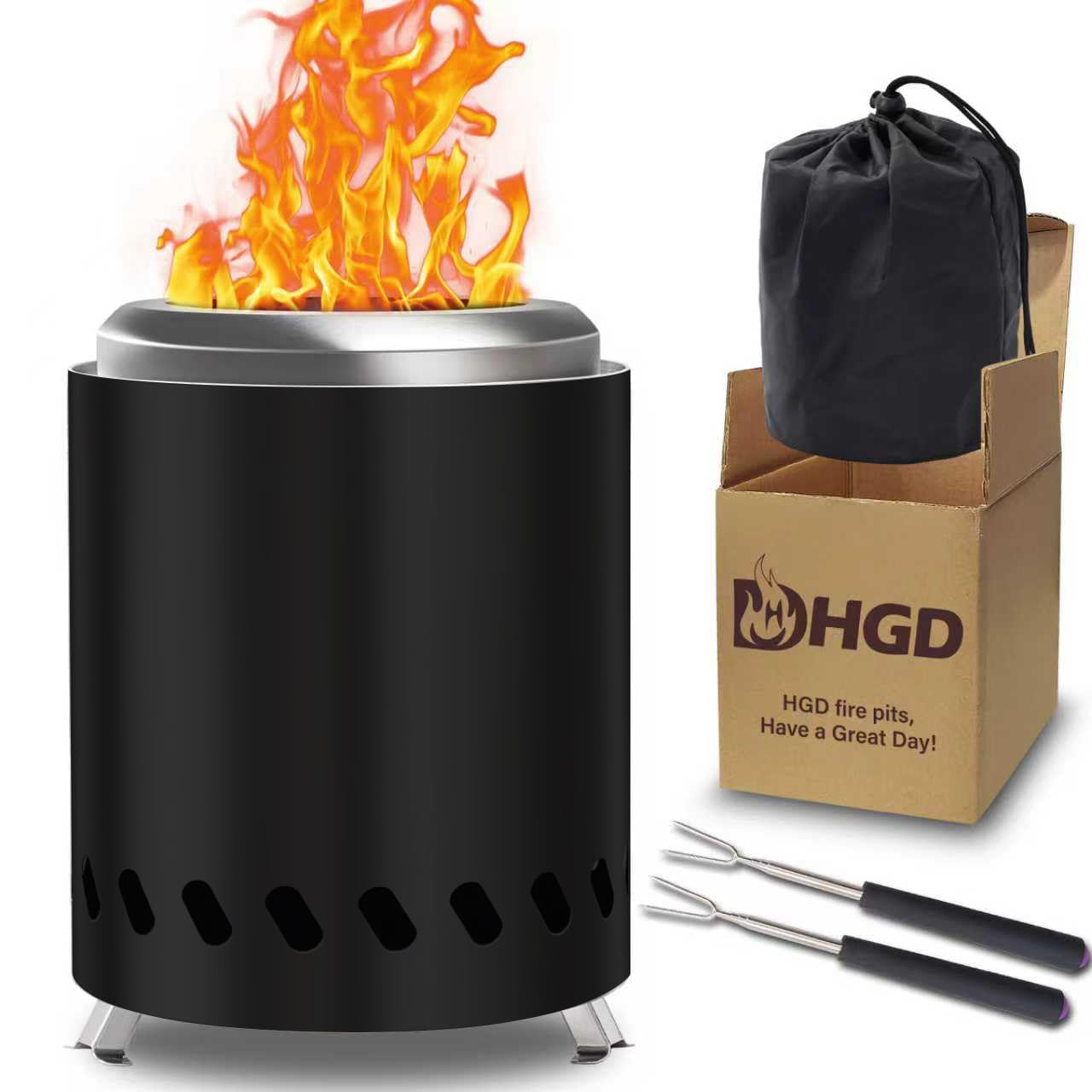 HGD Portable Mini Smokeless Tabletop Fire Pit with Travel Bag