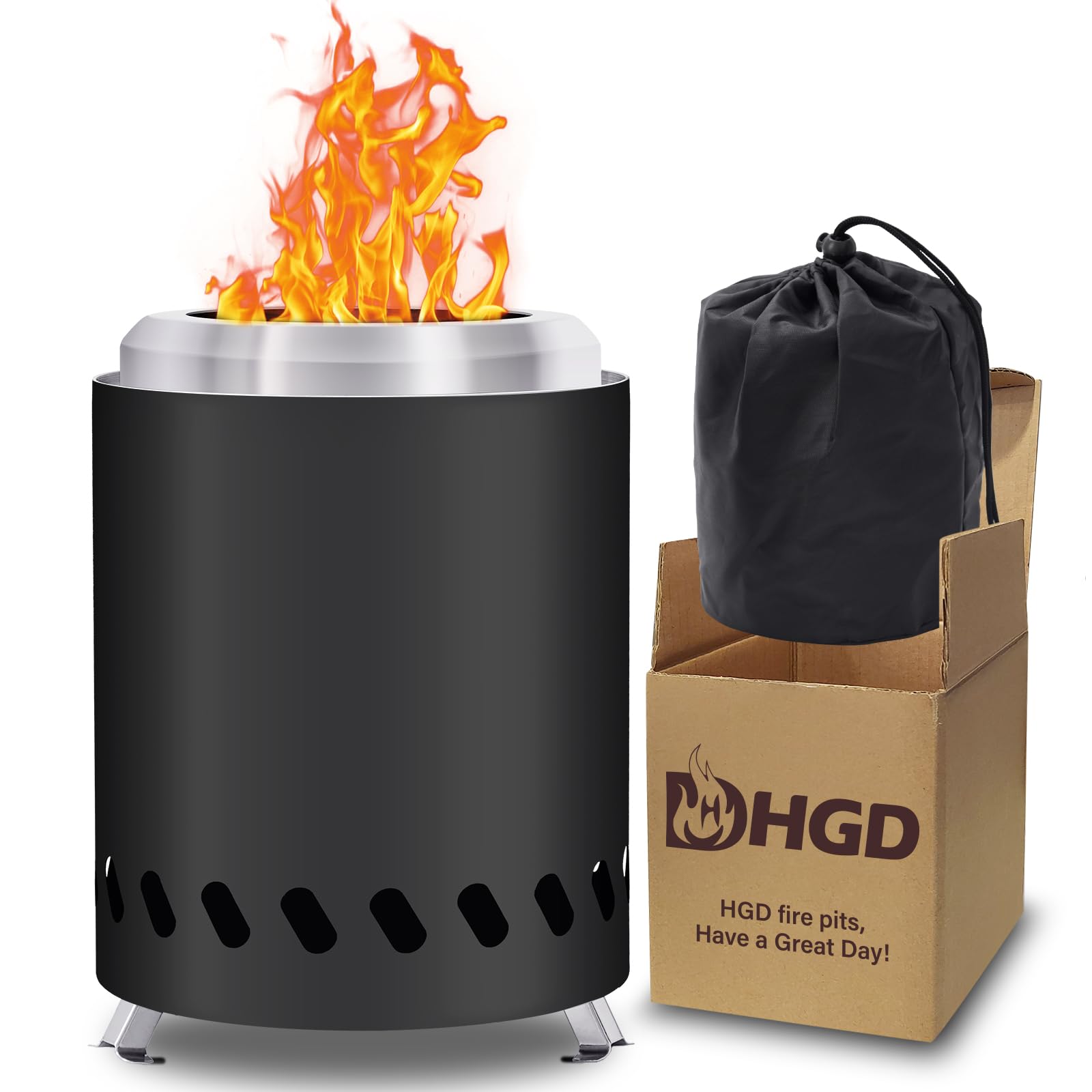 HGD Portable Mini Smokeless Tabletop Fire Pit with Travel Bag