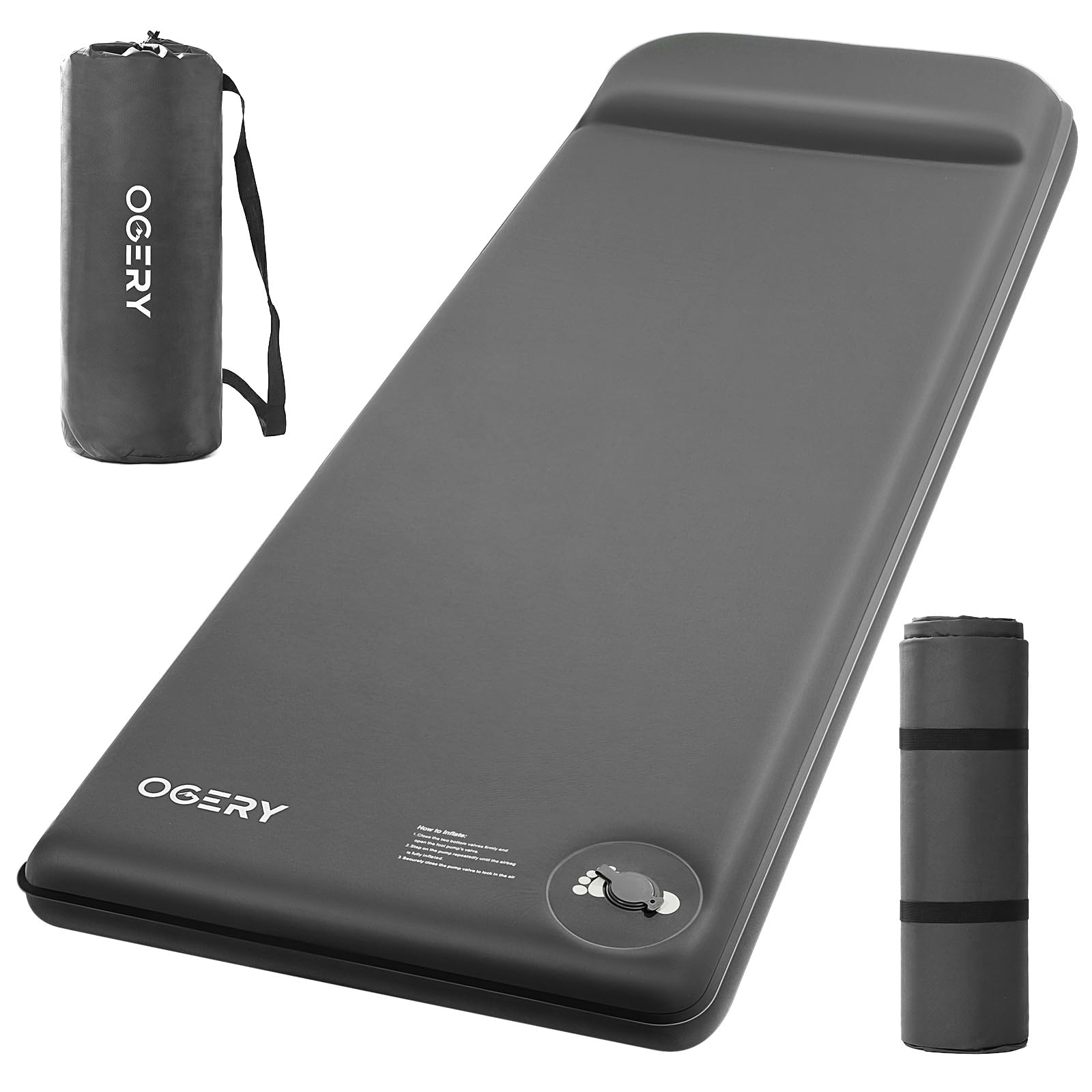 OGERY 3-Inch Self-Inflating Memory Foam Sleeping Pad