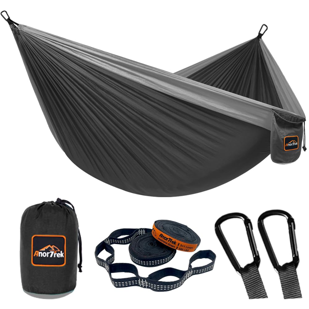 AnorTrek Lightweight Camping Hammock with Tree Straps