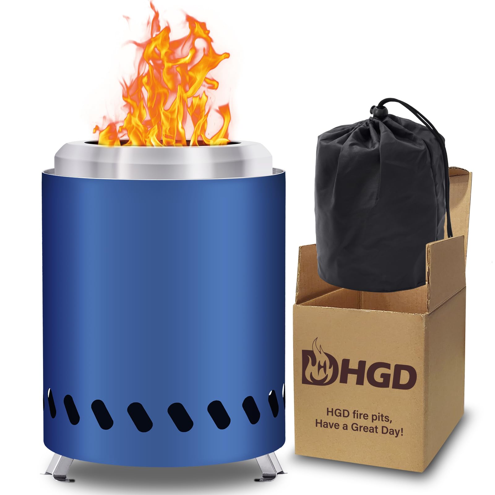 HGD Portable Mini Smokeless Tabletop Fire Pit with Travel Bag