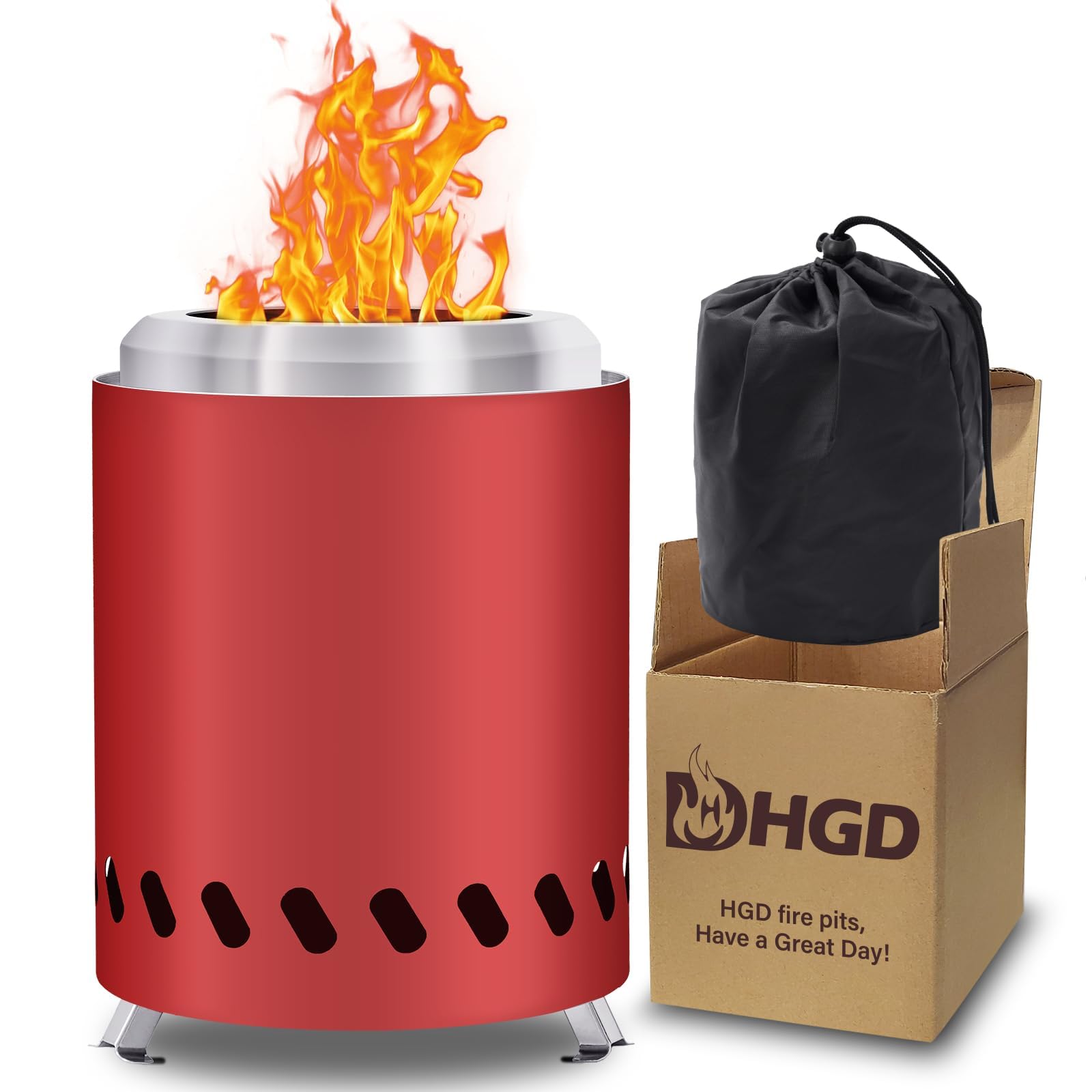 HGD Portable Mini Smokeless Tabletop Fire Pit with Travel Bag