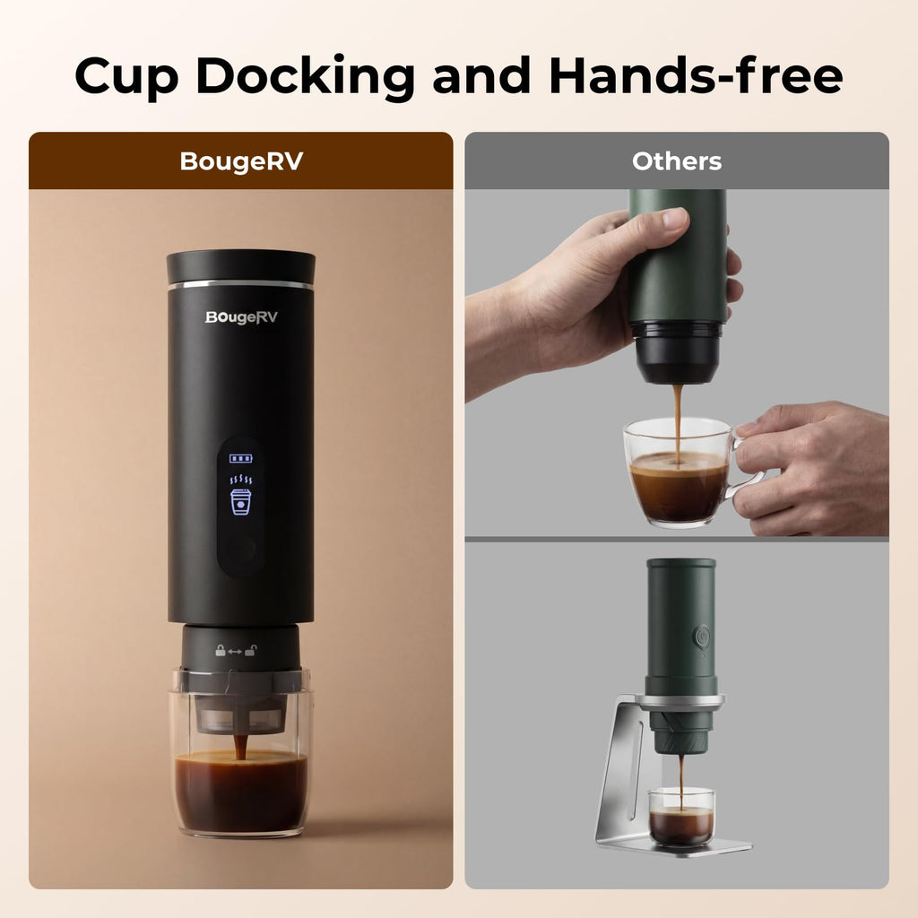BougeRV Portable Coffee Maker for K-Cup Pods and Grounds