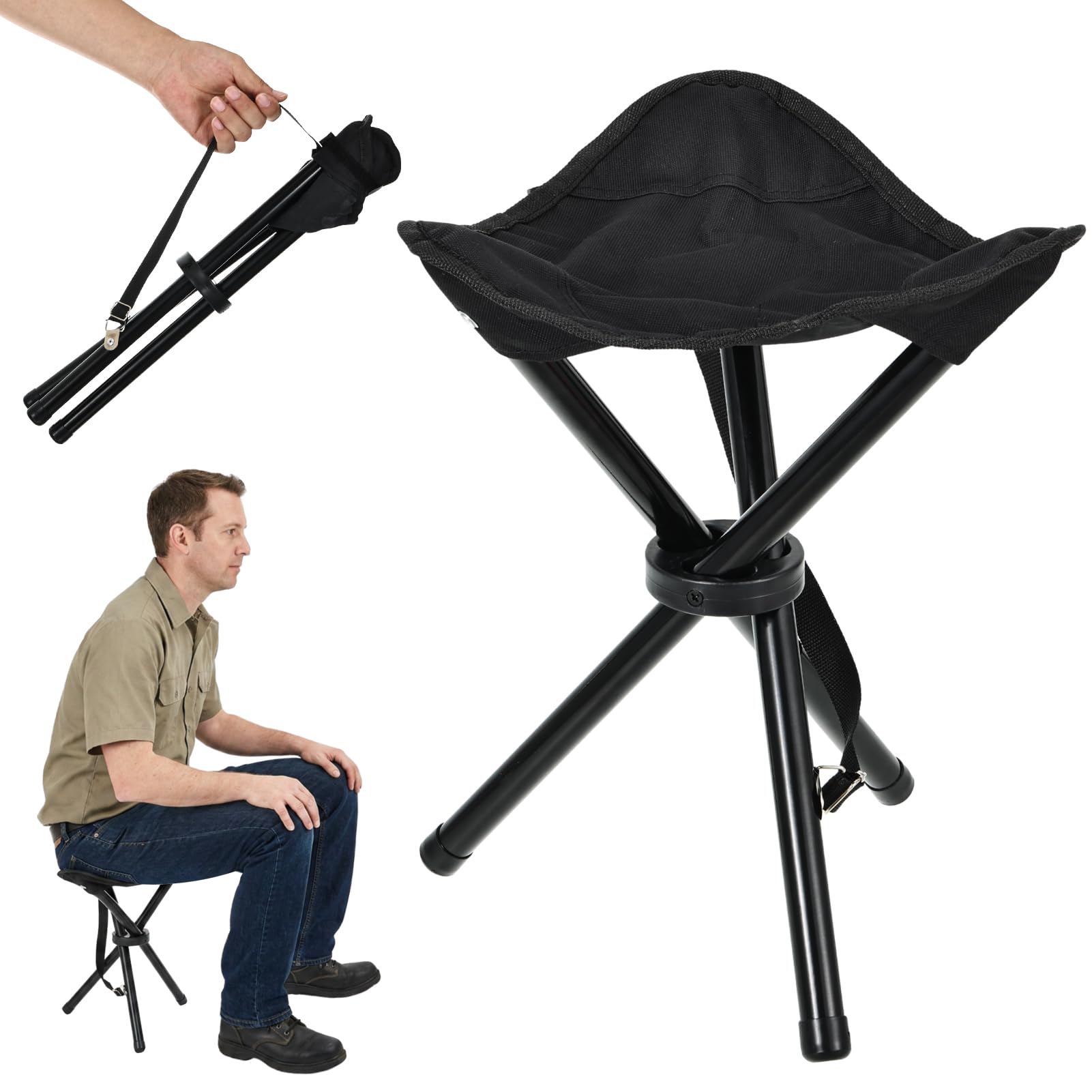 CebraBounze 14.6-Inch Lightweight Tripod Camping Stool
