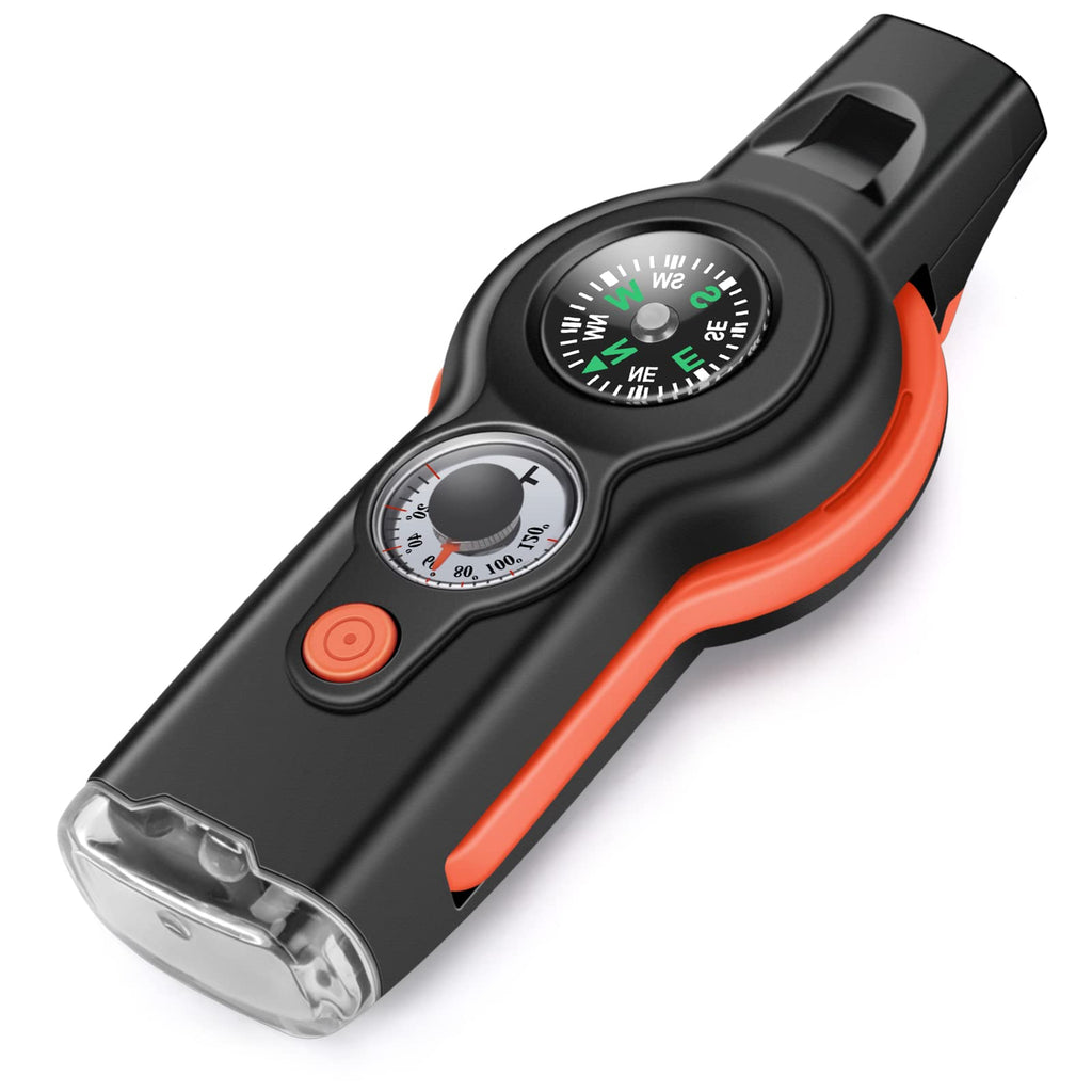 7-in-1 Emergency Survival Whistle with Lanyard