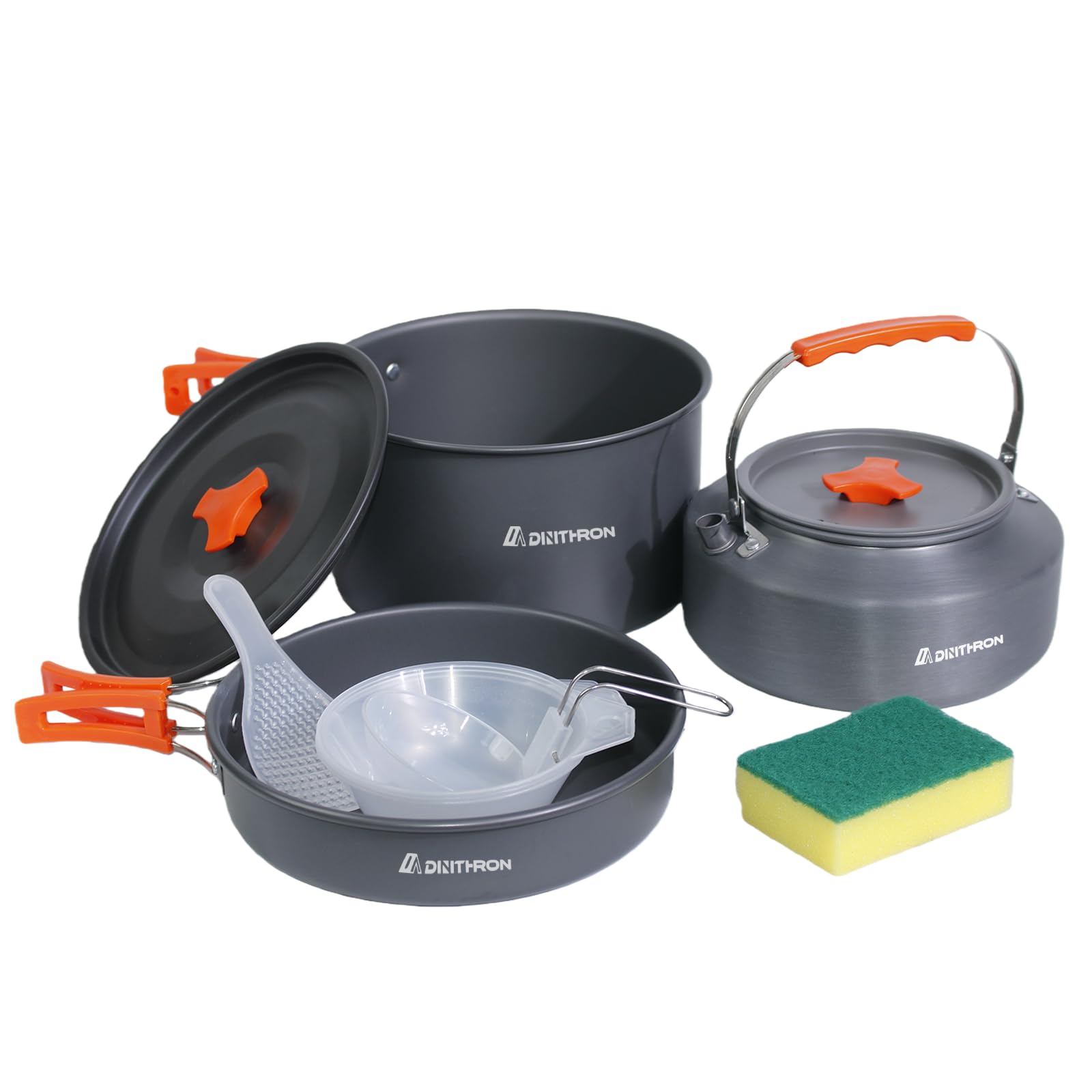 DINITHRON 10-Piece Camping Cookware Set with Kettle and Pan