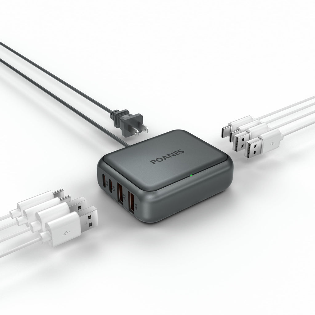 POANES 8-Port USB-C and USB-A Travel Charging Station