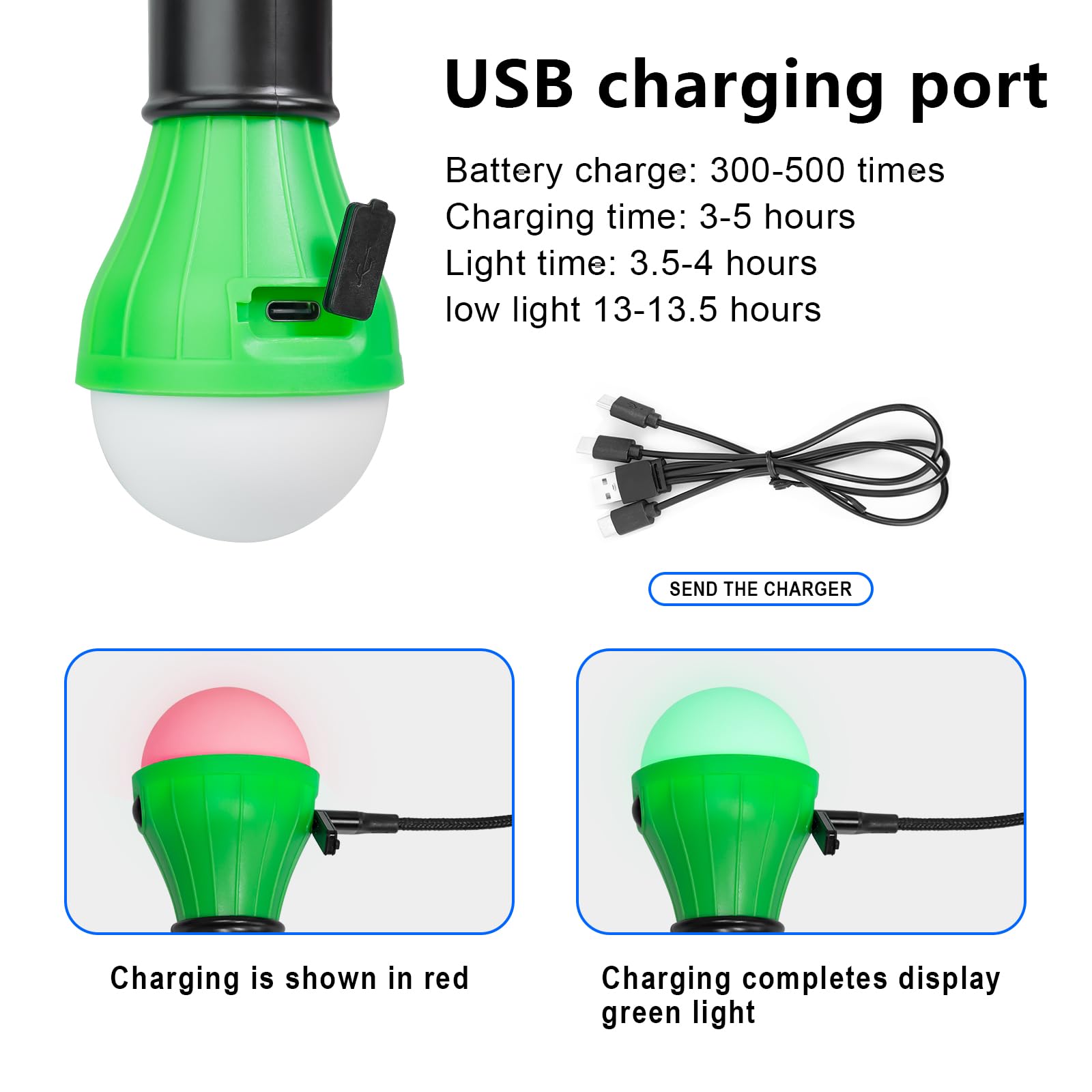 Jarxin Rechargeable LED Camping Lantern with Clip Hook