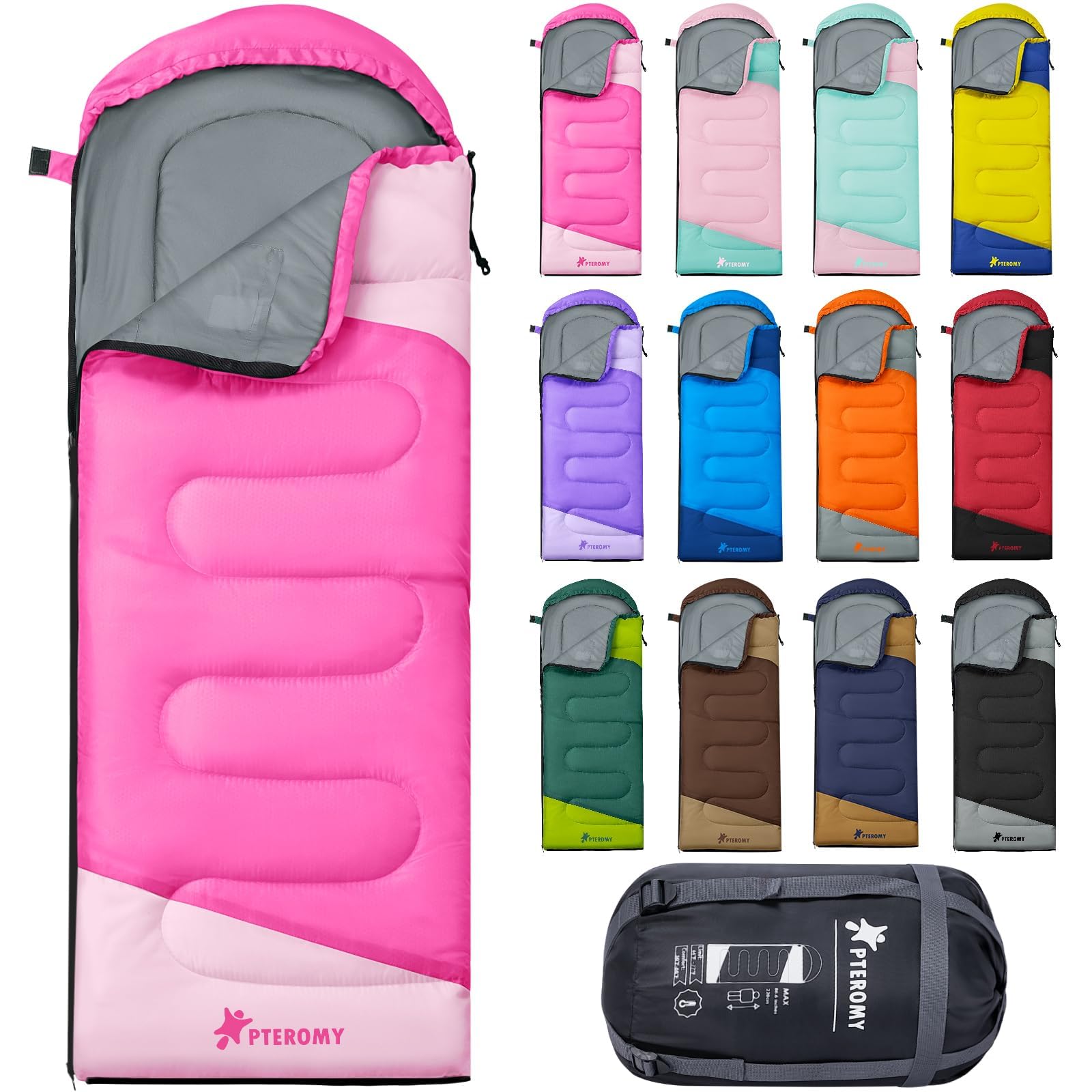 PTEROMY Lightweight Water-Resistant Camping Sleeping Bag